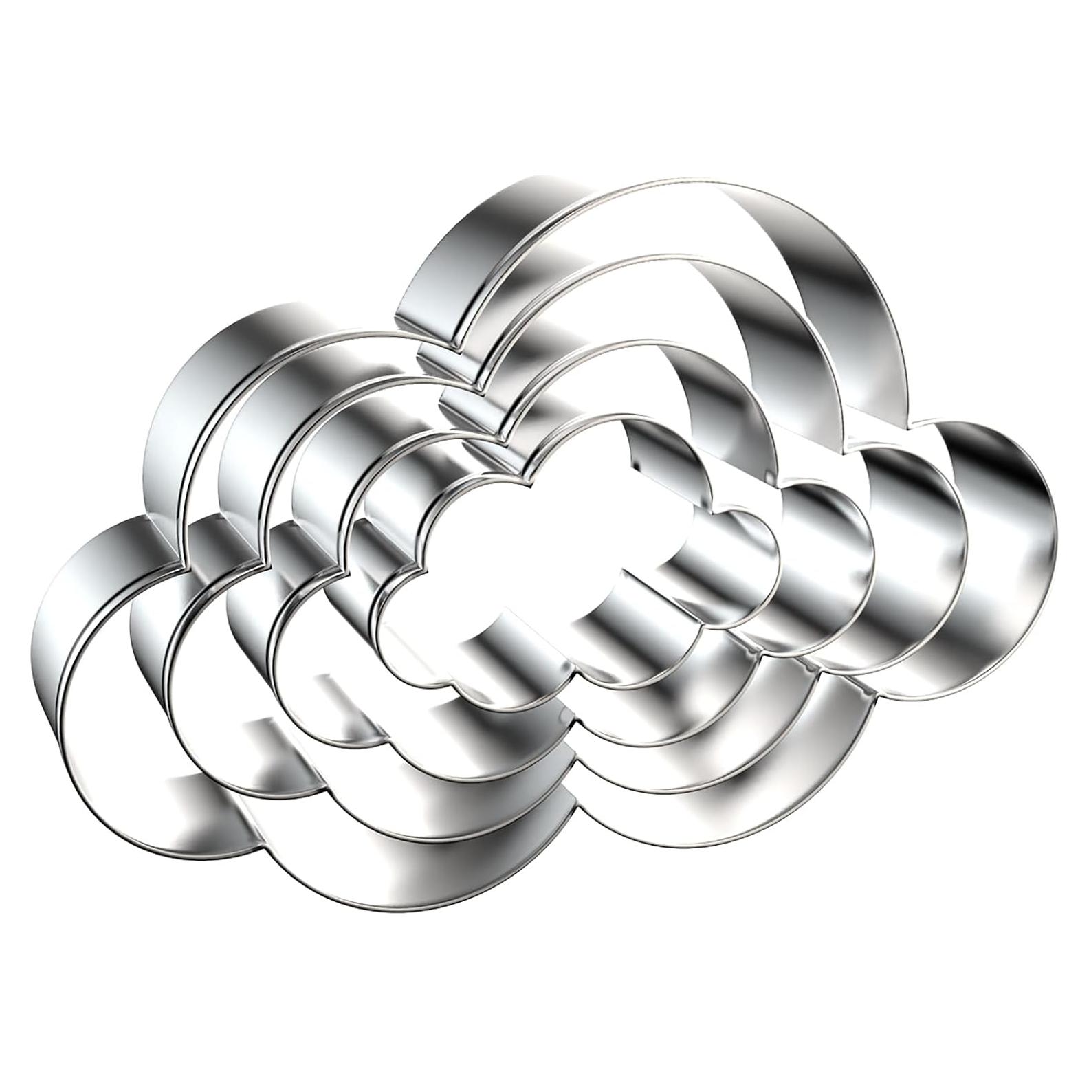 Juego de Cortadores de Galletas Nube QAAQS - 4 Piezas Acero Inoxidable