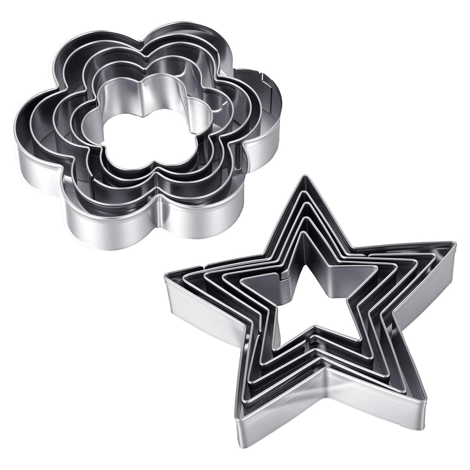 Juego de 10 Cortadores de Galletas HJZHII Acero Inoxidable