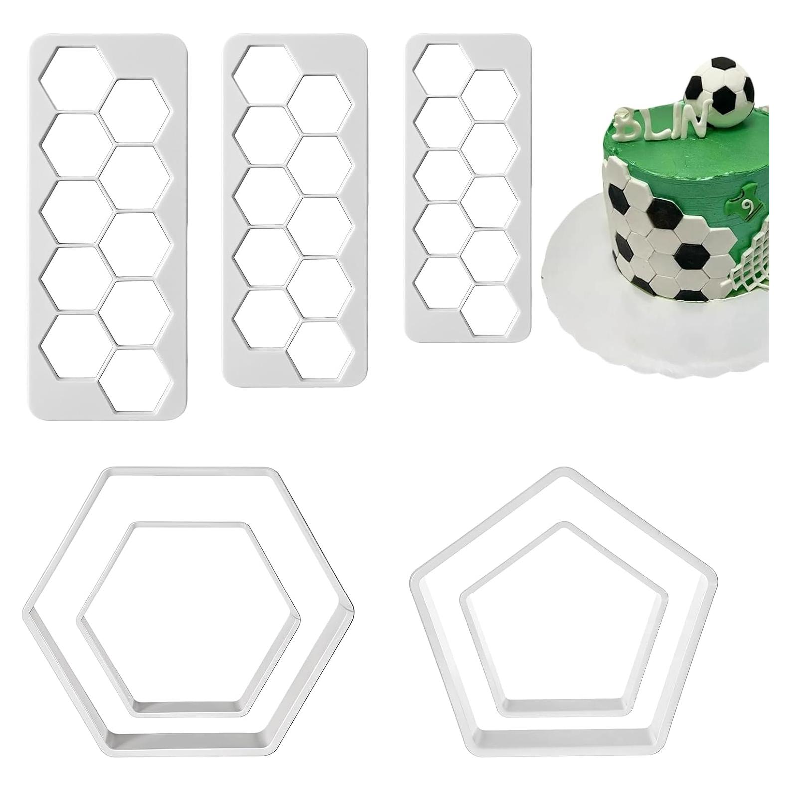 Cortadores de Galletas de Fútbol Bewudy 7 Piezas Hexagonales