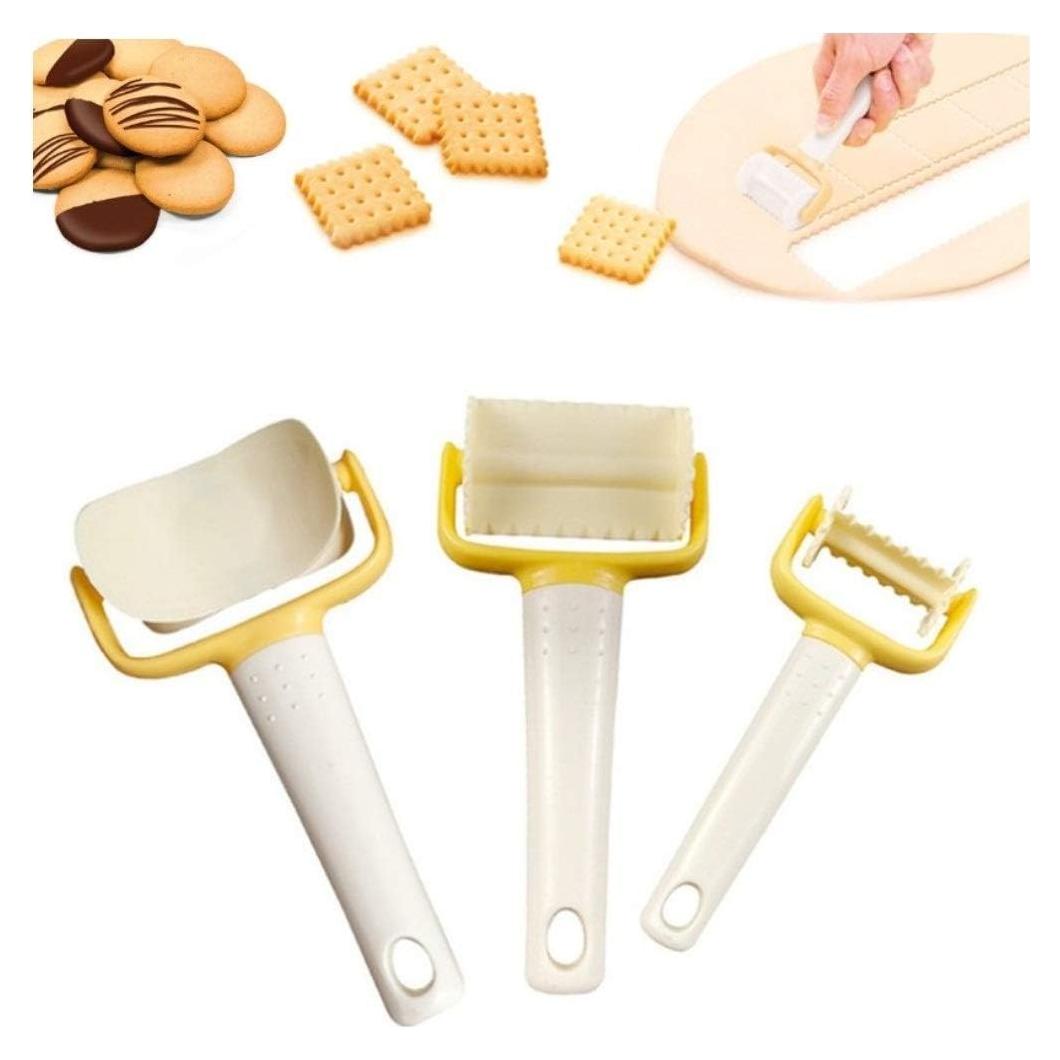 Set de 3 Cortadores de Galletas SUNKOOL de Plástico Alimenticio