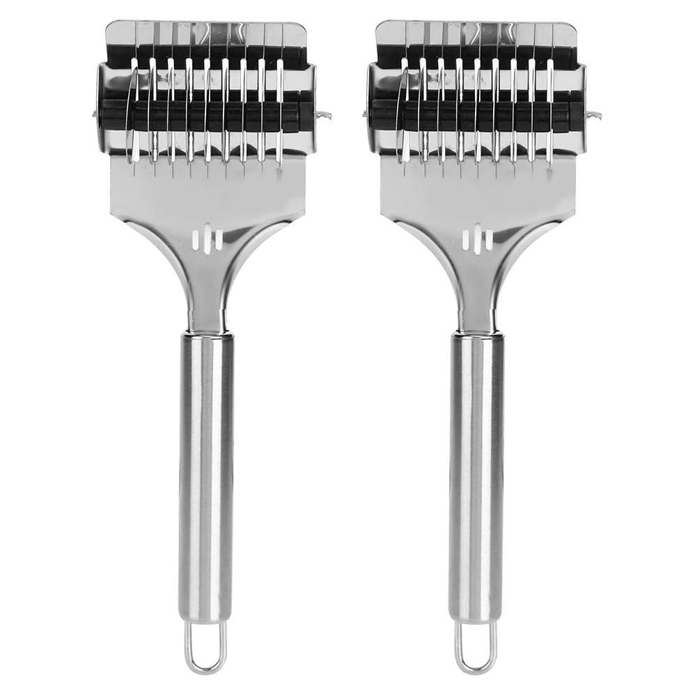 Rodillo de Pasta 2 Pcs Zerodis Acero Inoxidable Ergonomico