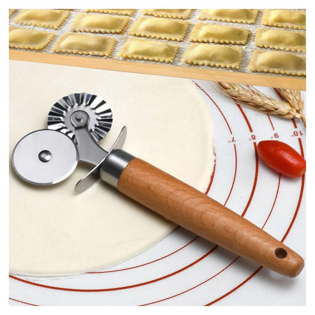 Cortador de Masa de Acero Inoxidable MTOMDY con Mango de Madera