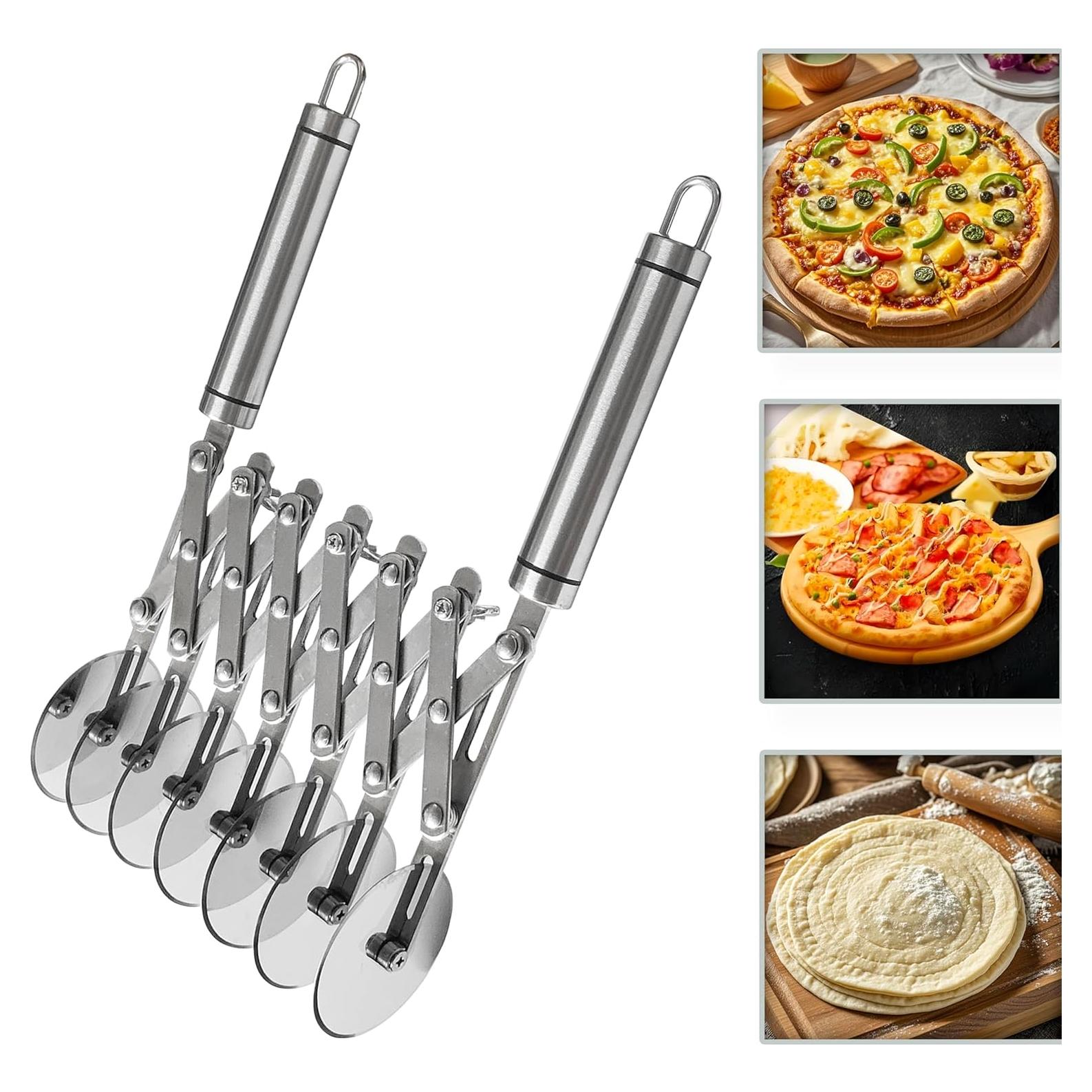 Cortador de Masa de 7 Ruedas MTOMDY Acero Inoxidable 33.8 cm