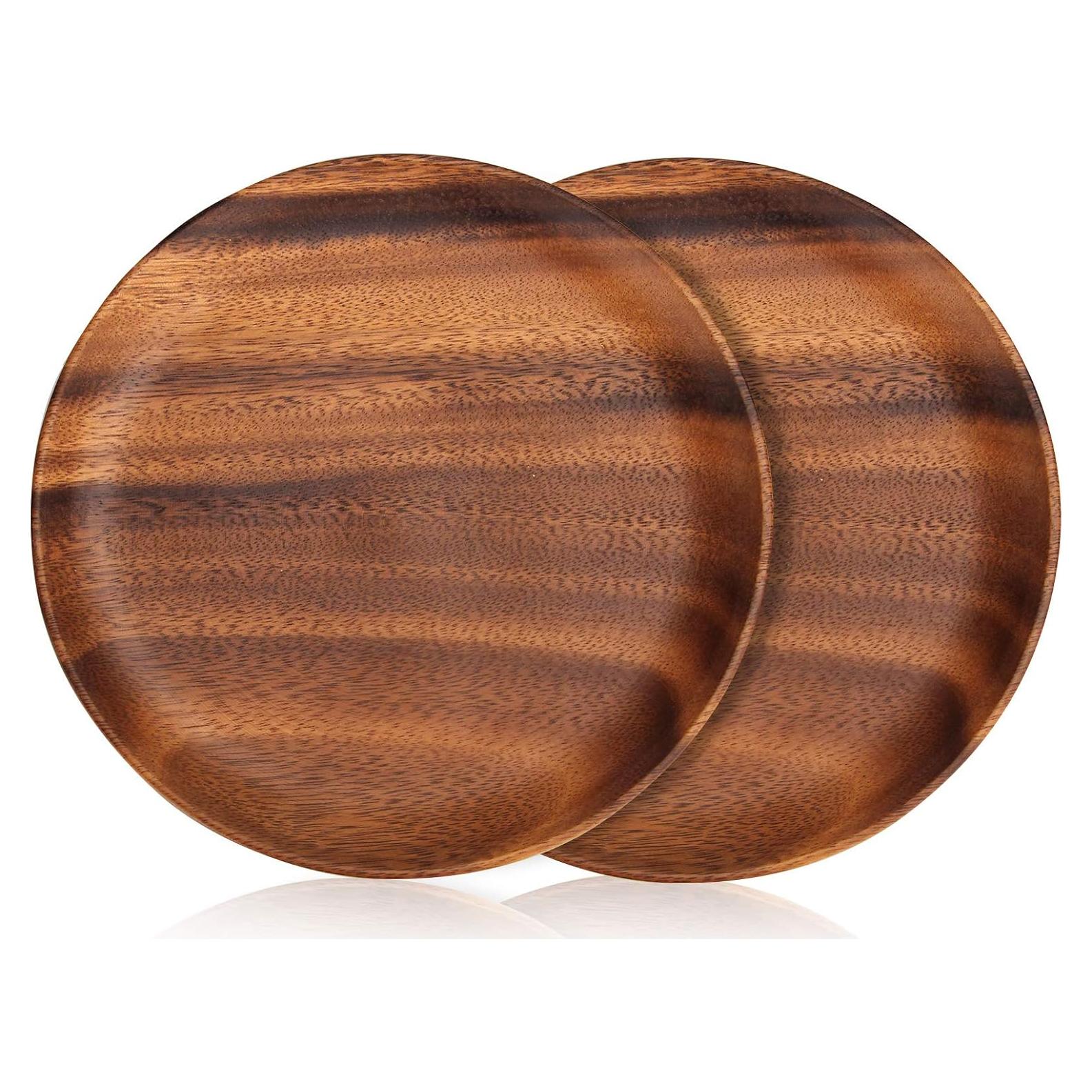 Juego de 2 Platos de Cena de Madera de Acacia 30 cm Ayiaren