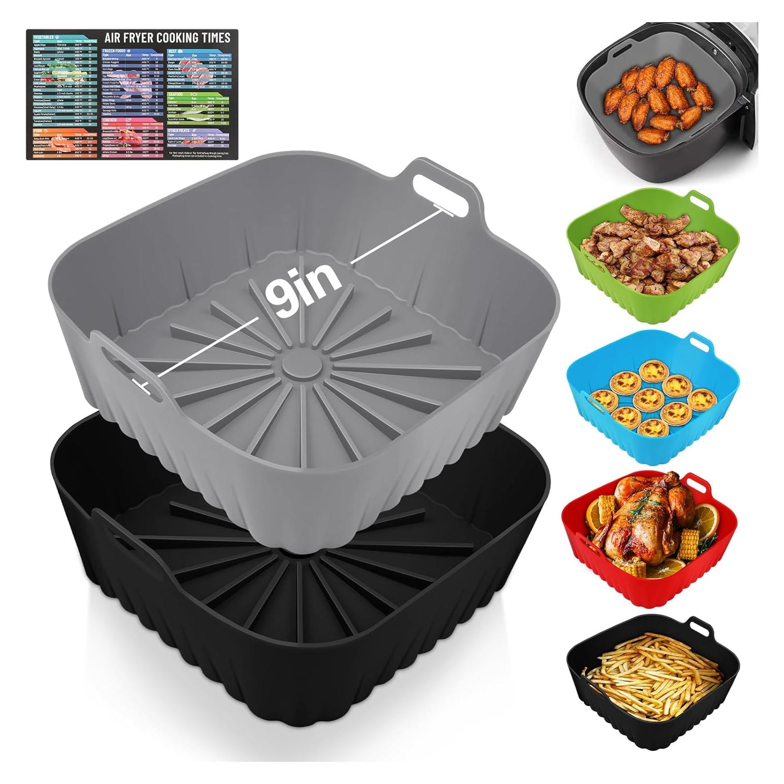 Forros de Silicona Reutilizables ZXZMZT 9 Pulgadas para Freidora de Aire