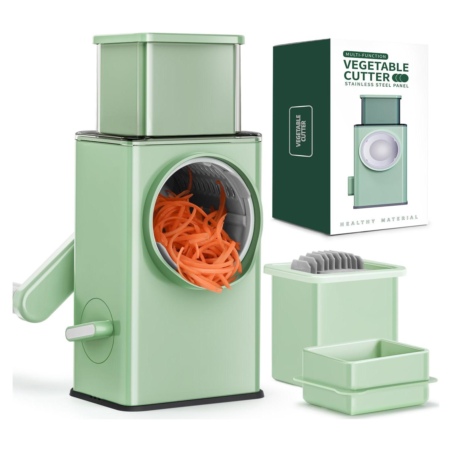 Rallador de Queso Rotatorio KEOUKE con 5 Cuchillas Inoxidable