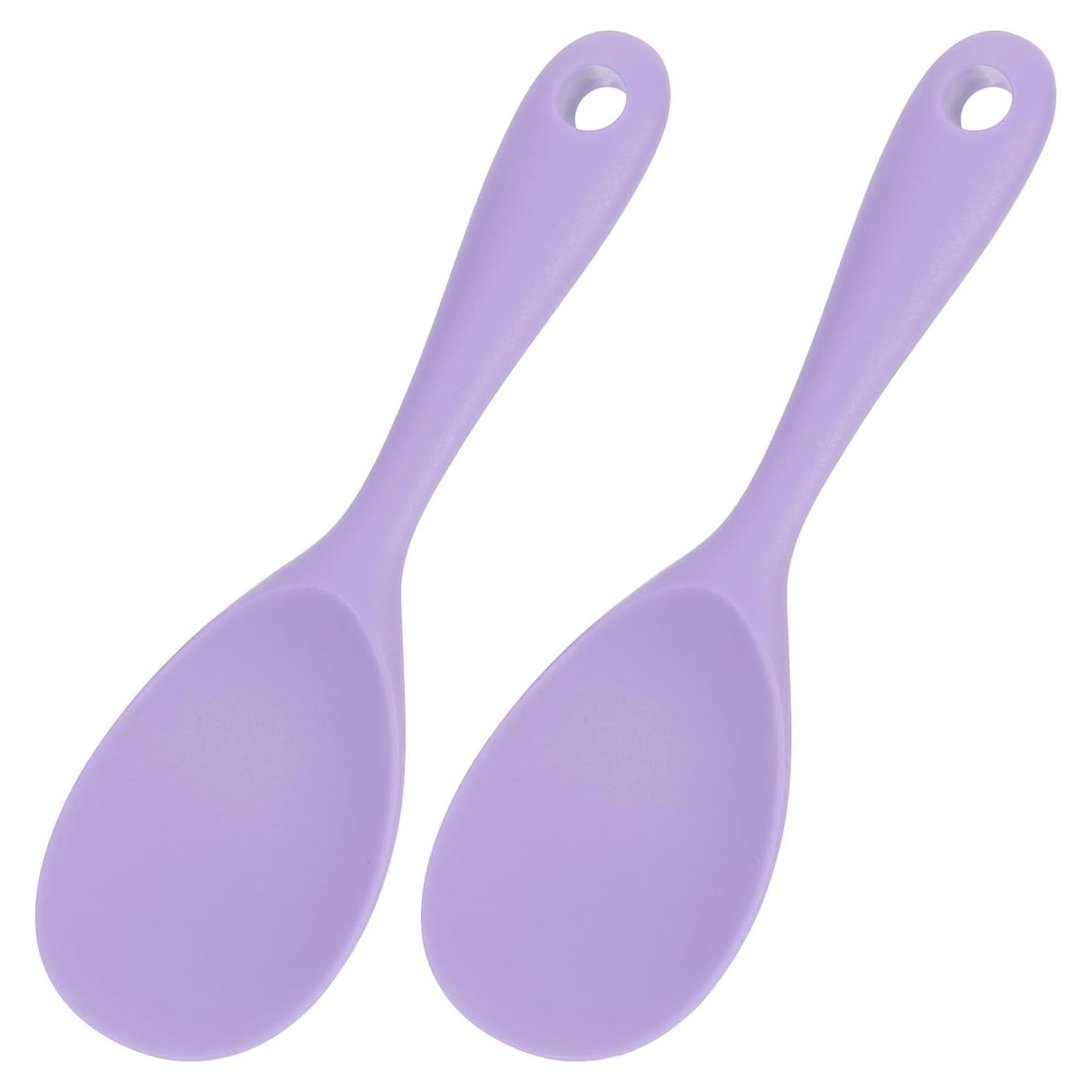 Cucharón de Arroz de Silicona Antiadherente uxcell - 2 Piezas Morado