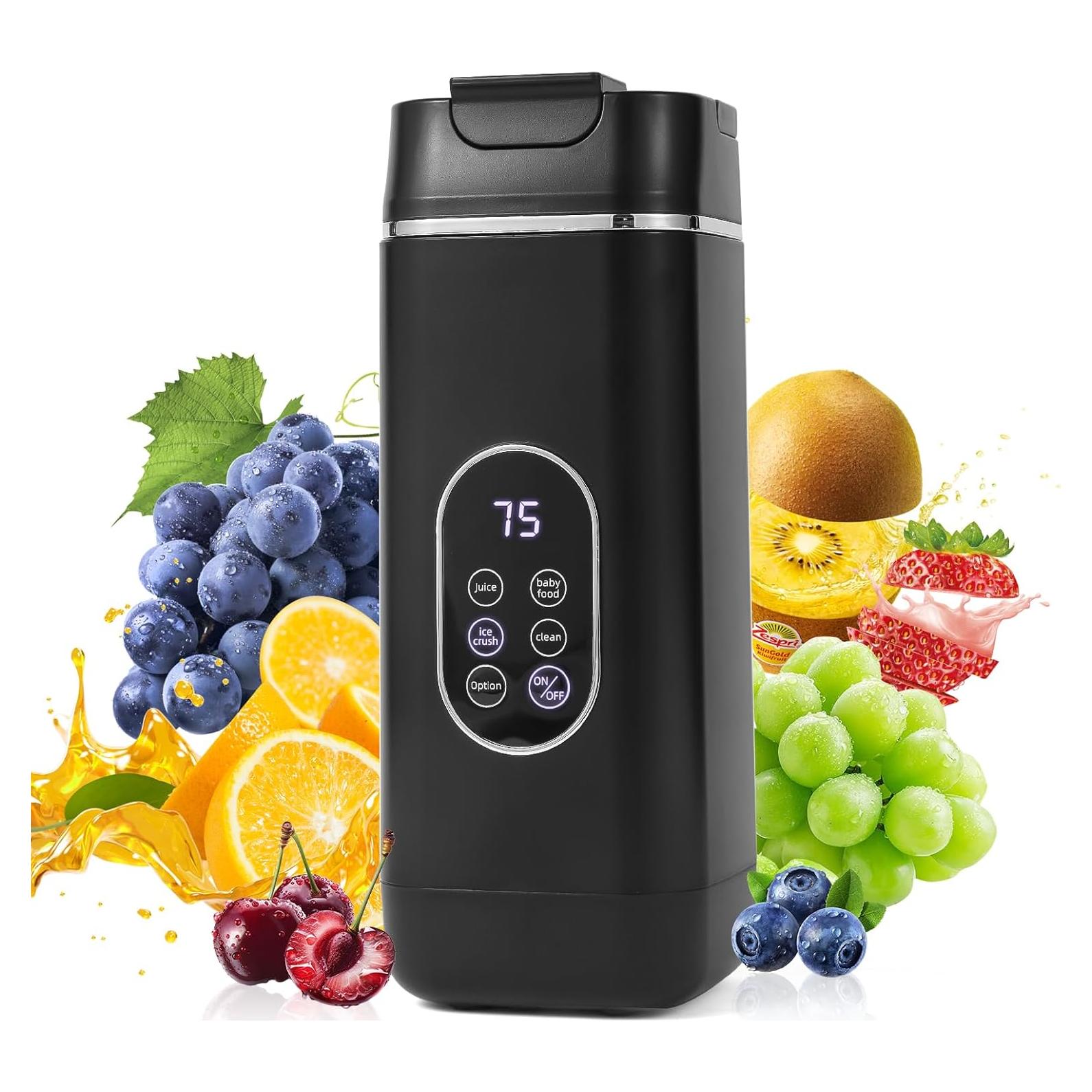 Mezclador Personal Portátil AOVSTVES 420ml USB Recargable Negro