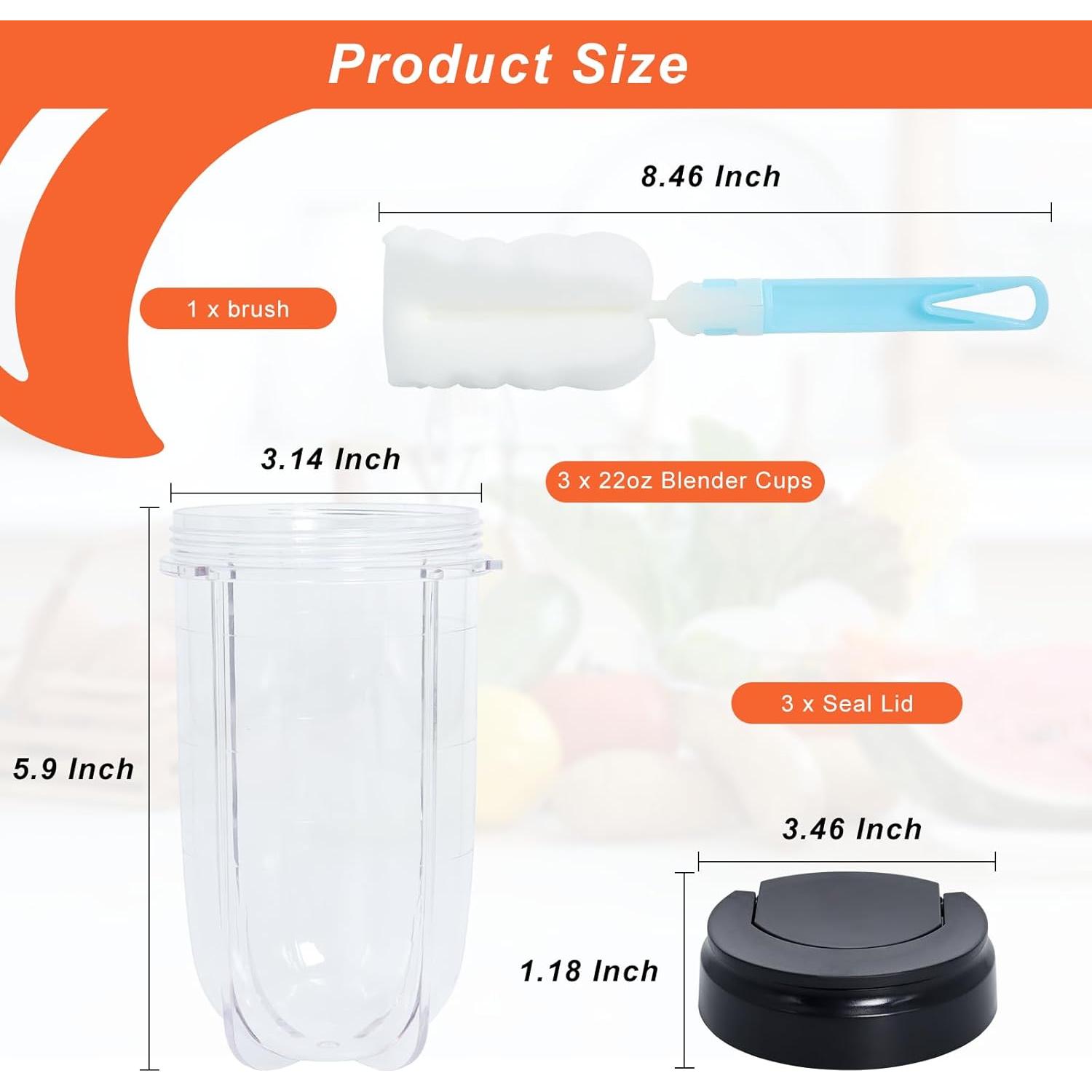 Tazas de Reemplazo Poweka 16oz para Licuadora Magic Bullet