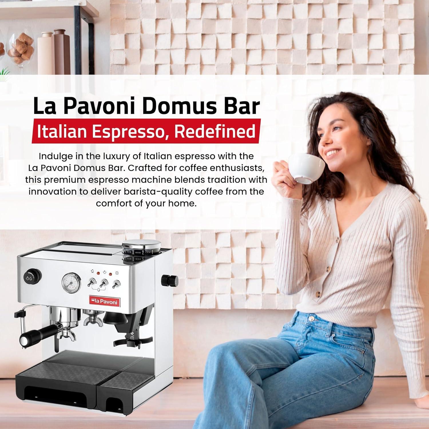 Máquina de Espresso La Pavoni Domus Bar con Molinillo Integrado