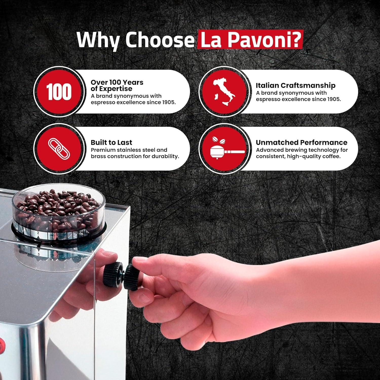 Máquina de Espresso La Pavoni Domus Bar con Molinillo Integrado