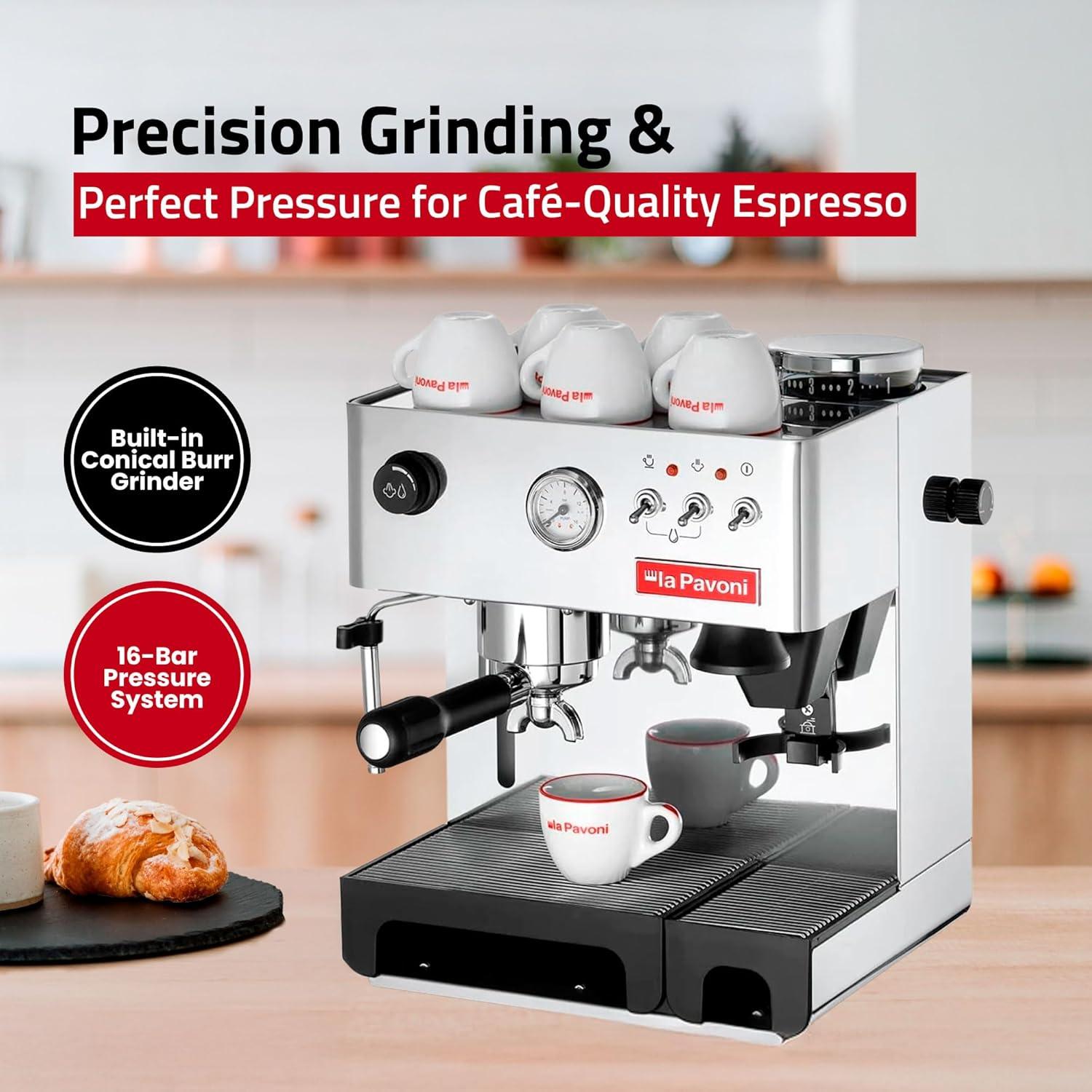 Máquina de Espresso La Pavoni Domus Bar con Molinillo Integrado