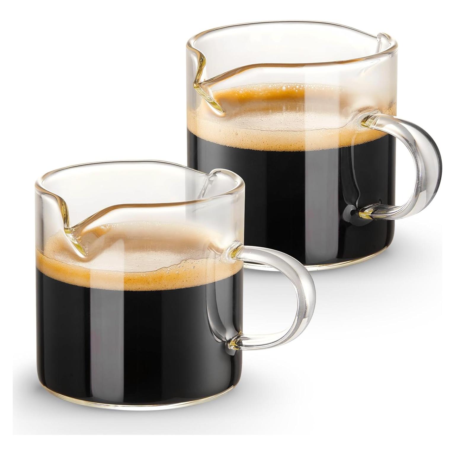 Juego de 2 Tazas de Espresso Qipecedm 113 ml Vidrio Borosilicato