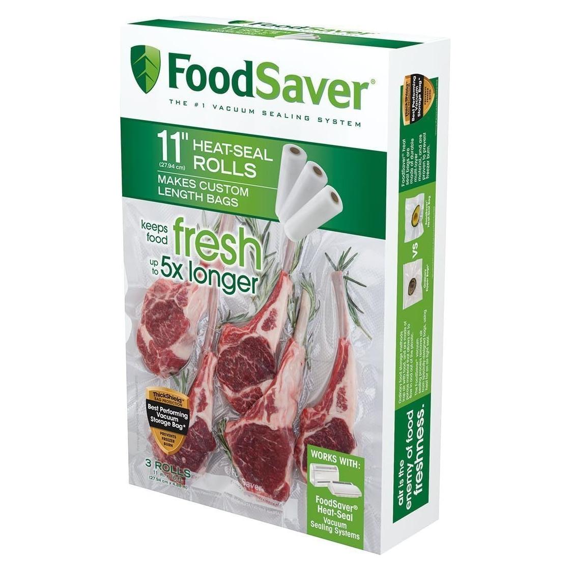 Bolsas de Sellado al Vacío FoodSaver 11x40.6cm, Paquete de 3