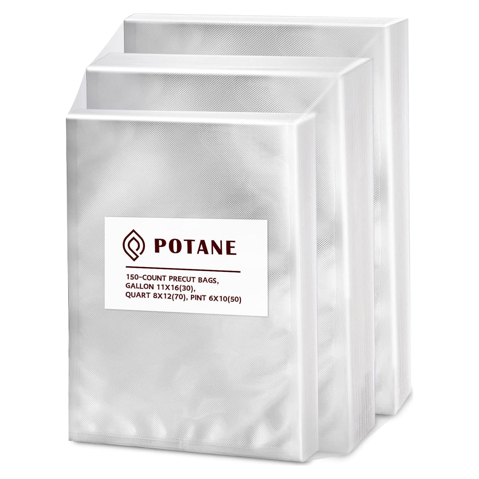 Bolsas de Sellado al Vacío Potane 150 Unidades 27.94x40.64 cm