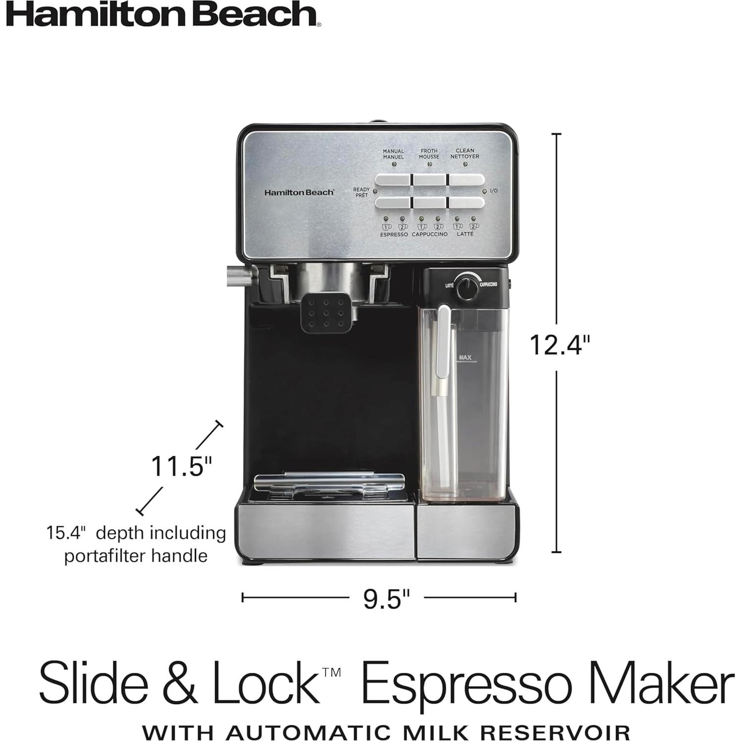 Máquina de Espresso Hamilton Beach 40750, 15 Bar, 2.07L