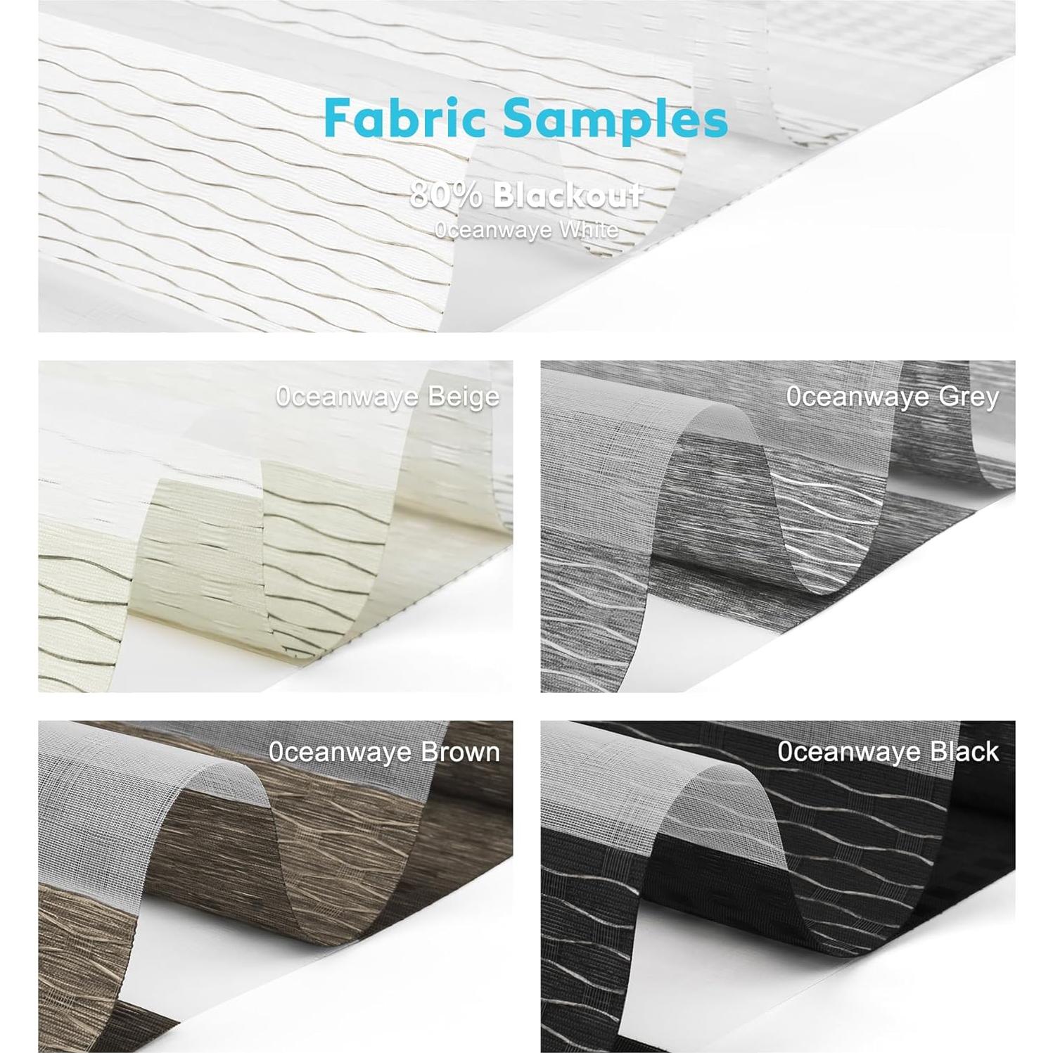 Muestra de tela de persianas motorizadas Blindify