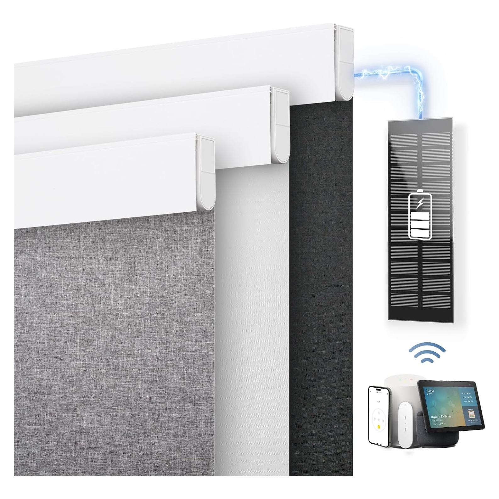 Persianas Motorizadas DENFOON 116.84x182.88 cm Opacas con Control Remoto