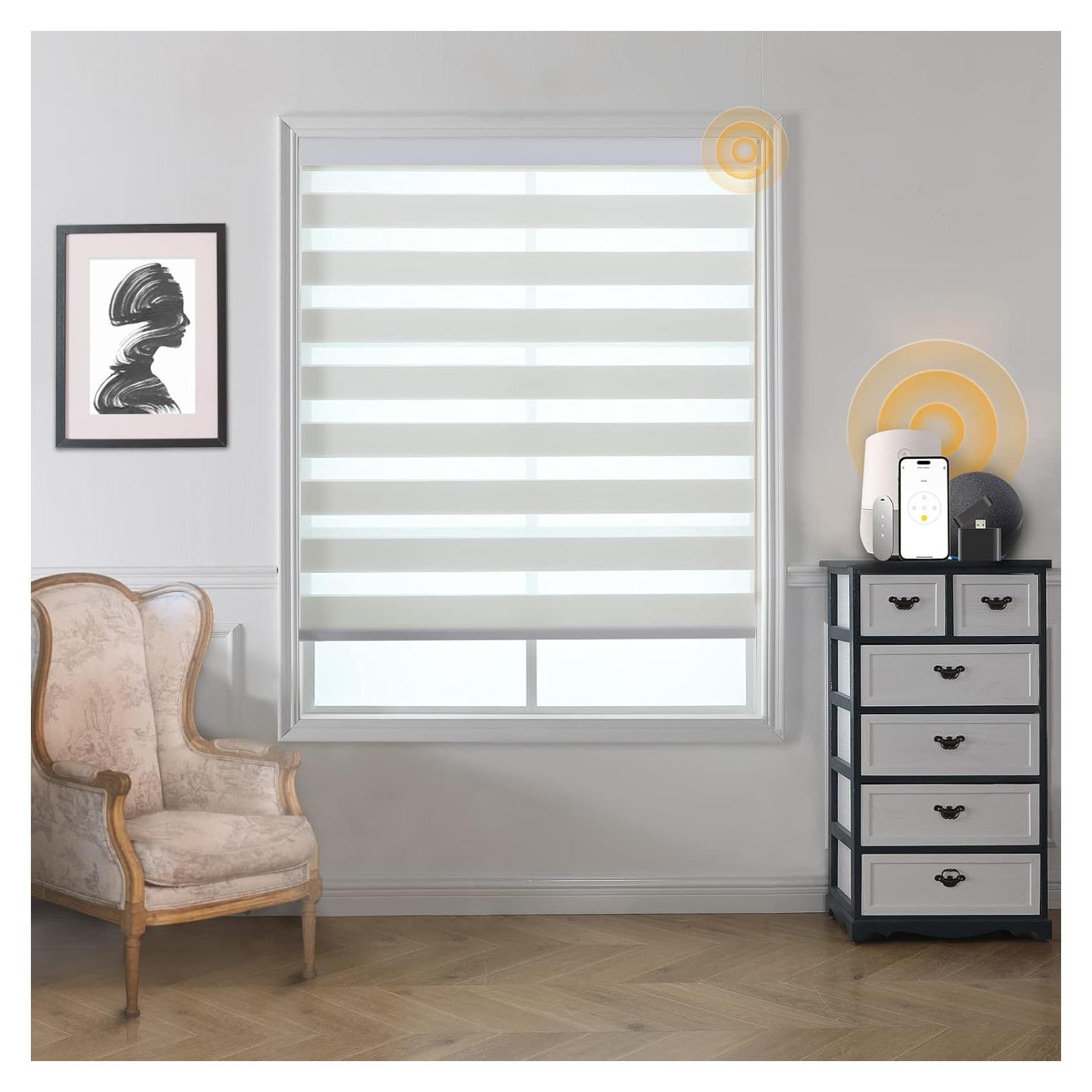 Persianas Zebra Motorizadas MUSCLEAREA 71x183 cm Control Remoto