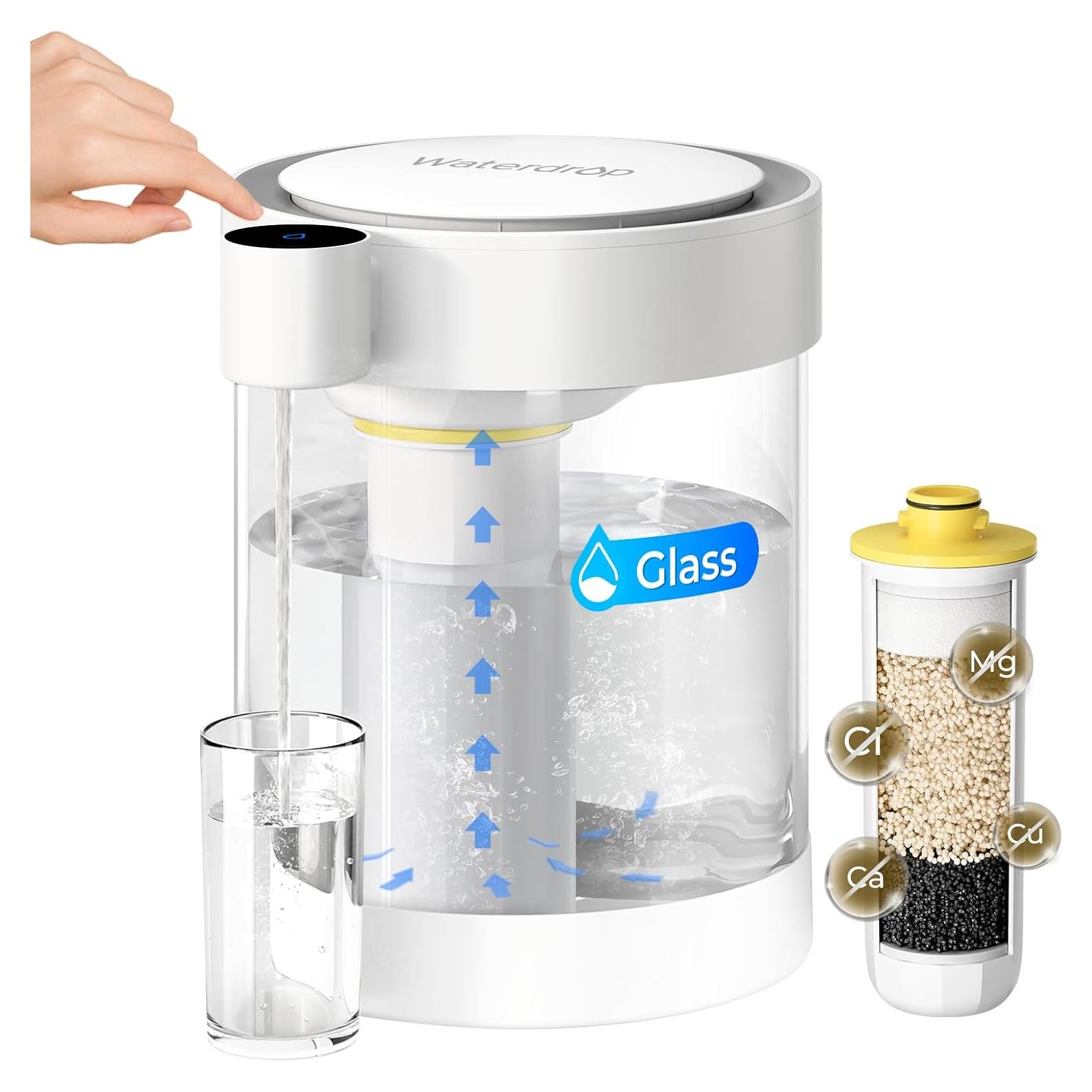 Dispensador de Filtro de Agua Eléctrico Waterdrop 22 Tazas Vidrio