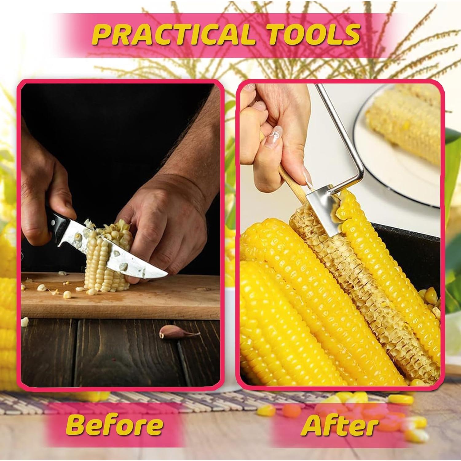 Pelador de Maíz TEZKIM, Acero Inoxidable, 2 Piezas