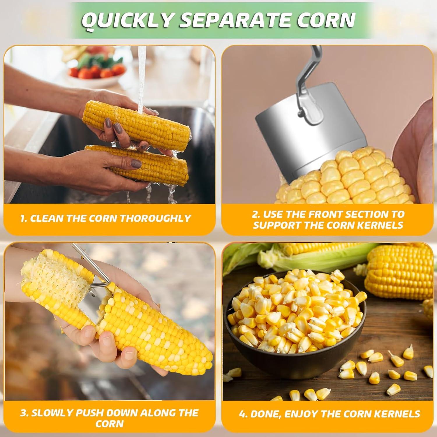 Pelador de Maíz TEZKIM, Acero Inoxidable, 2 Piezas