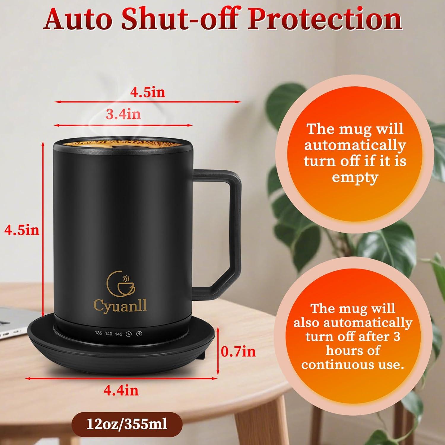 Taza de café inteligente Cyuanll 355 ml con control de temperatura