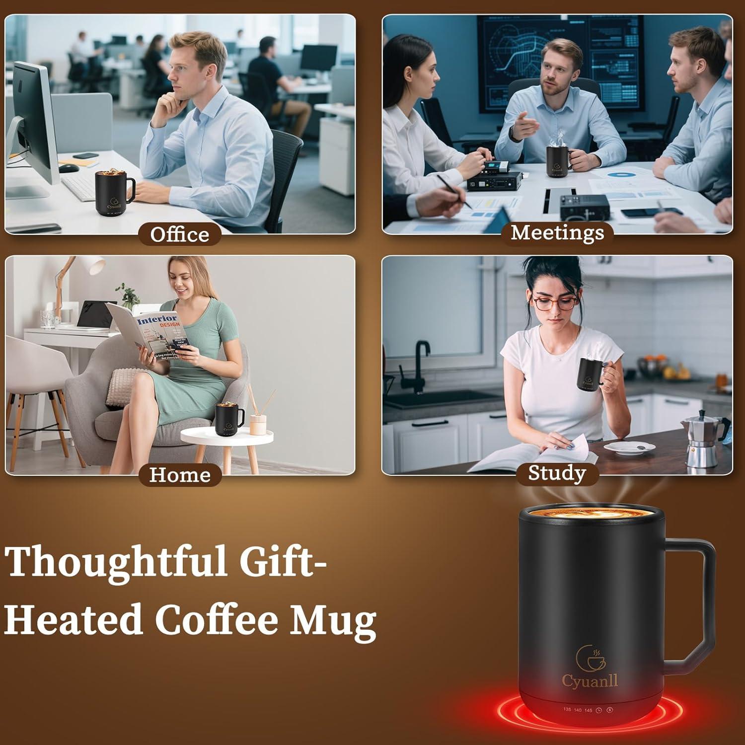 Taza de café inteligente Cyuanll 355 ml con control de temperatura