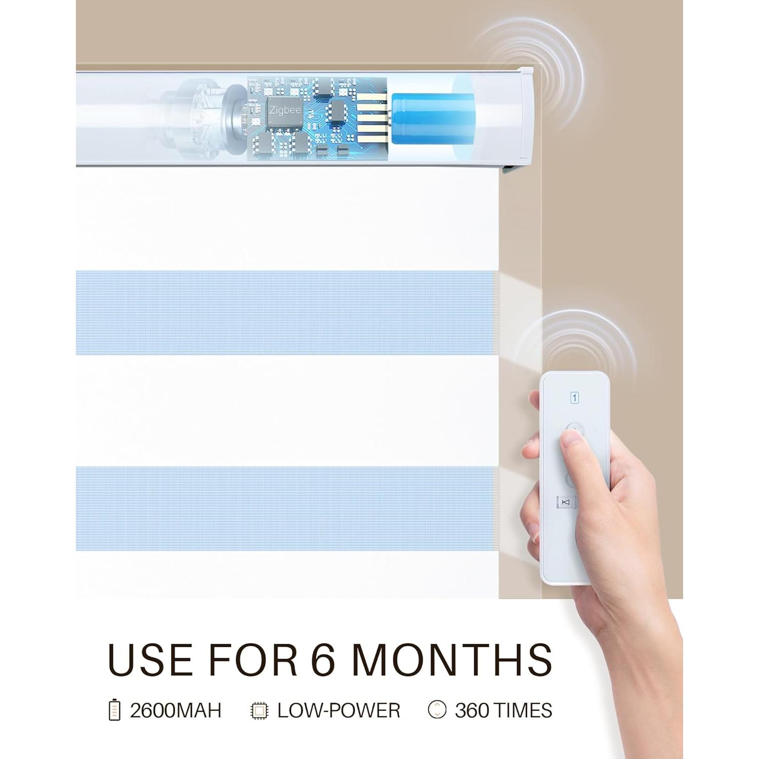 Persianas Zebra Motorizadas JaeJaes 76.2x182.9 cm Blanco