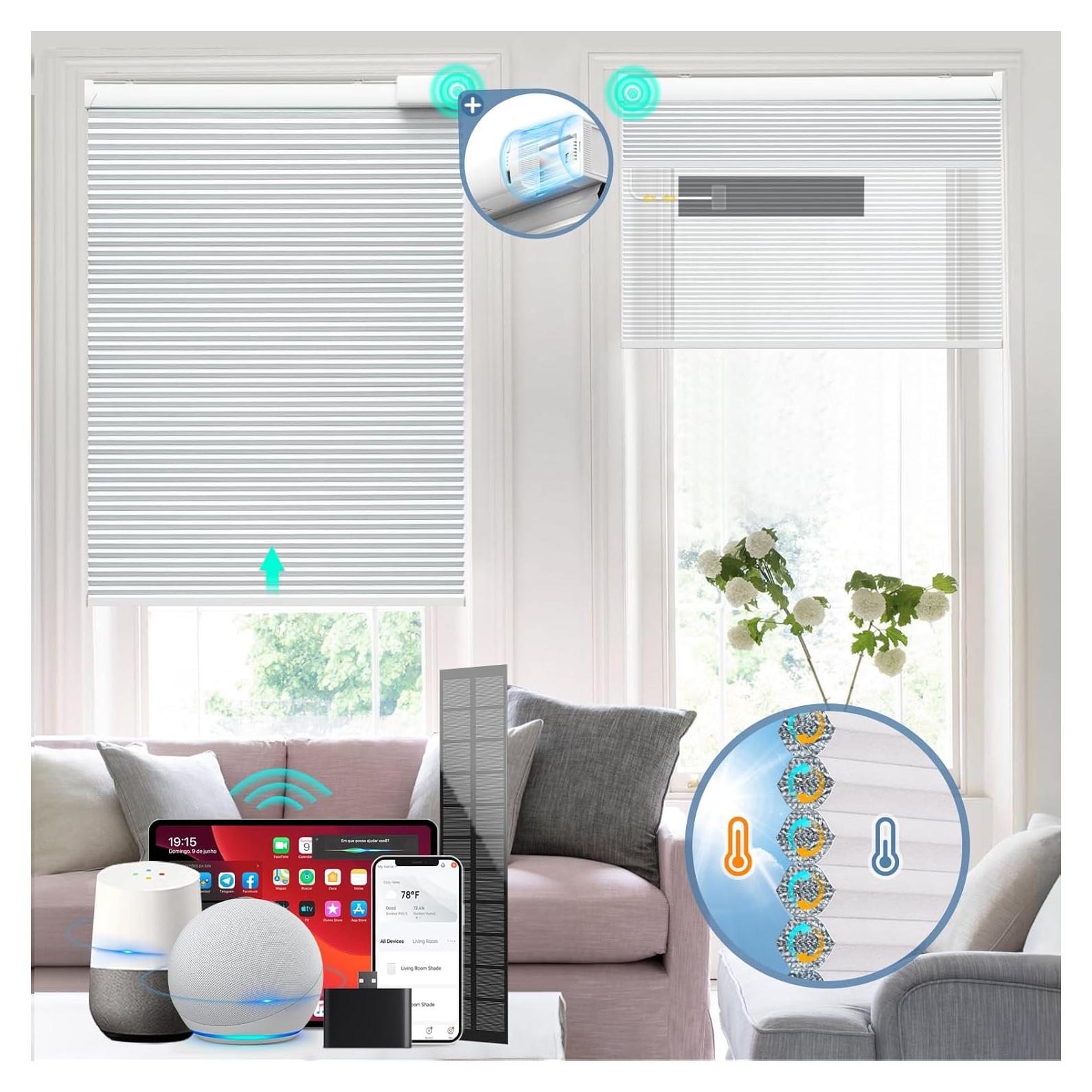 Persianas Motorizadas Solar Blankendon 86x162 cm Control Remoto