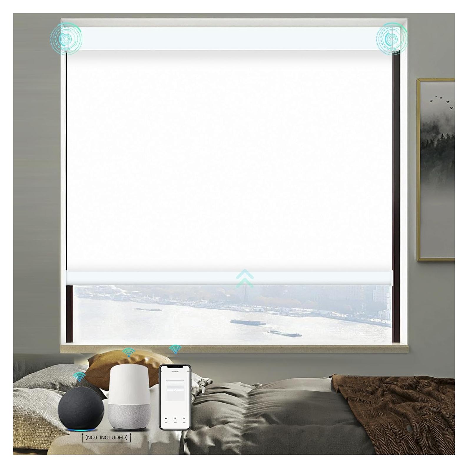 Persianas Motorizadas MING CHEN 20x72 cm Opacas con Control Remoto