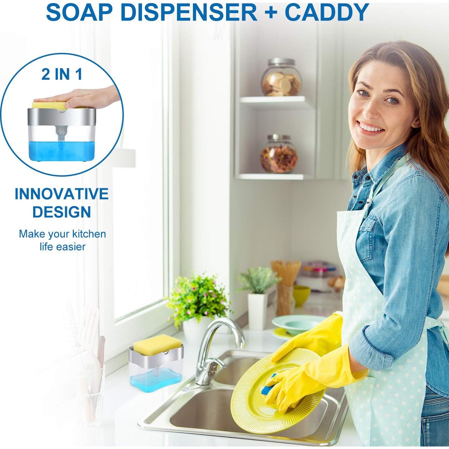 Dispensador de Jabón LIFEEZY 384 ml con Caddy y Esponja