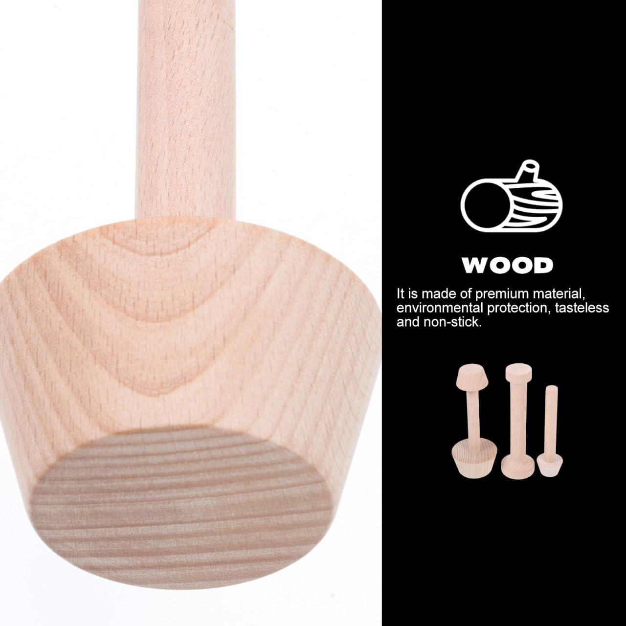 Juego de Moldes de Tarta de Huevo DOITOOL - 3 Piezas de Madera