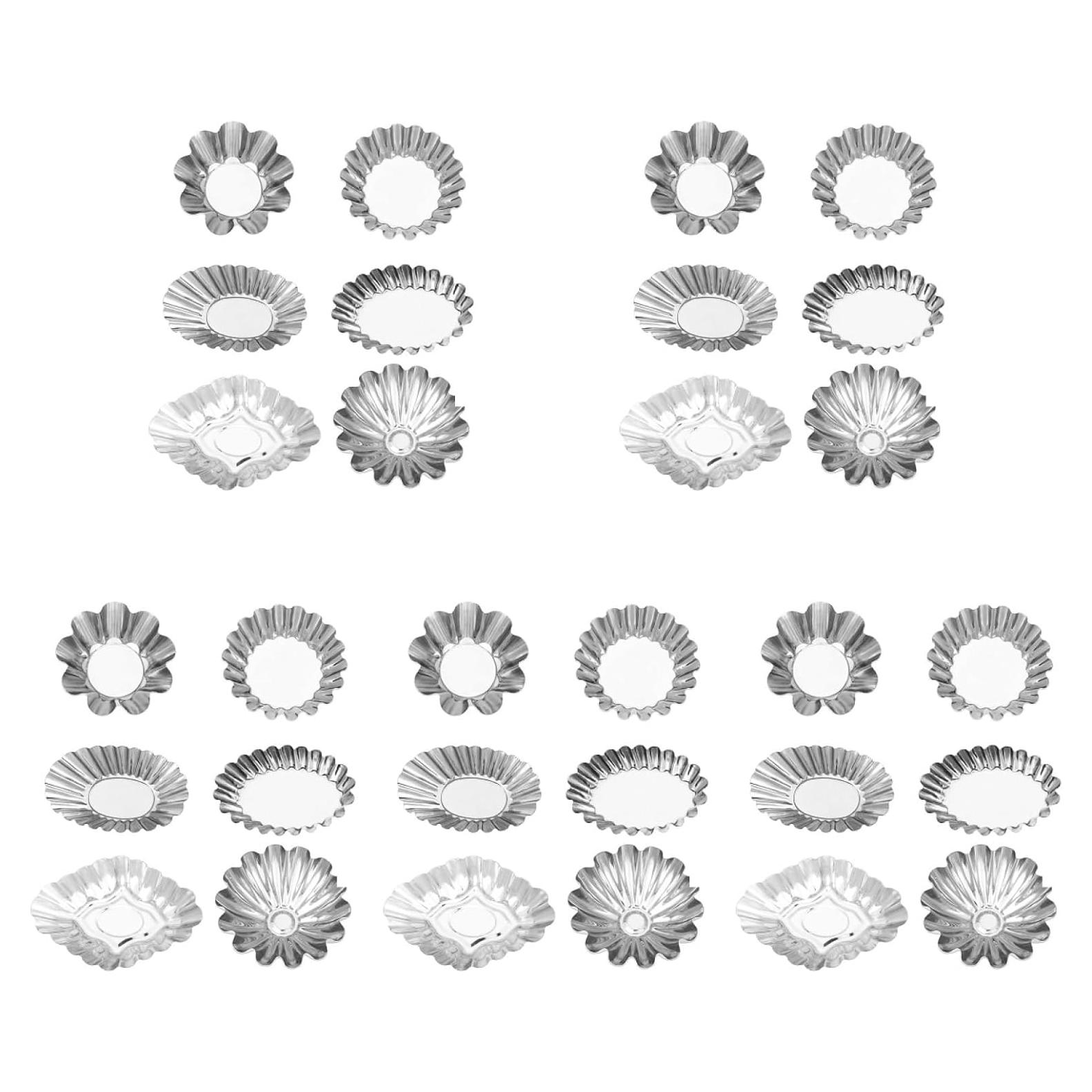 30 Moldes para Tartas Hemoton de Acero Inoxidable 6-9cm