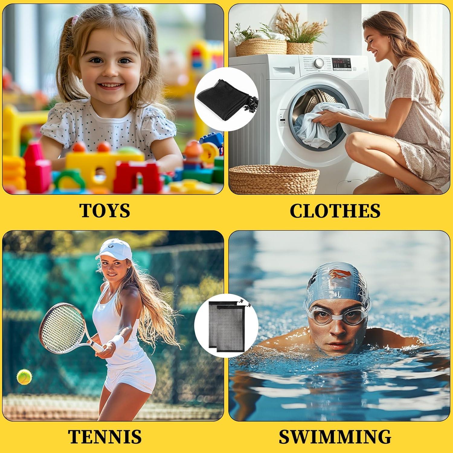 10 Bolsas de Malla MAQIHAN para Almacenamiento de Juguetes y Ropa