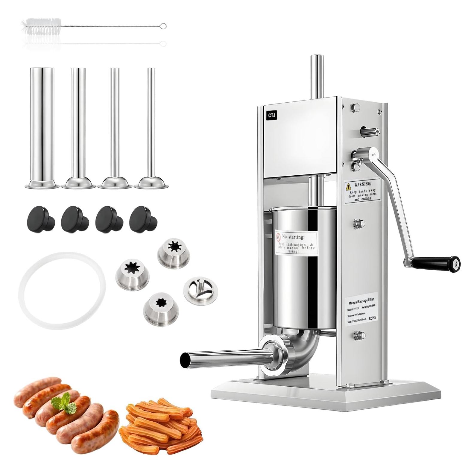 Rellenador de Salchichas Manual CTJ 3L Acero Inoxidable