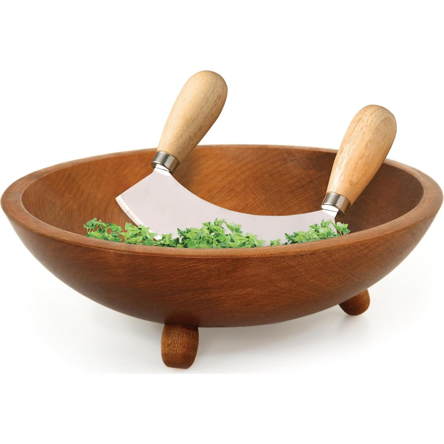 Cortador Mezzaluna HIC Kitchen Doble Mango Acero Inoxidable 17.46cm