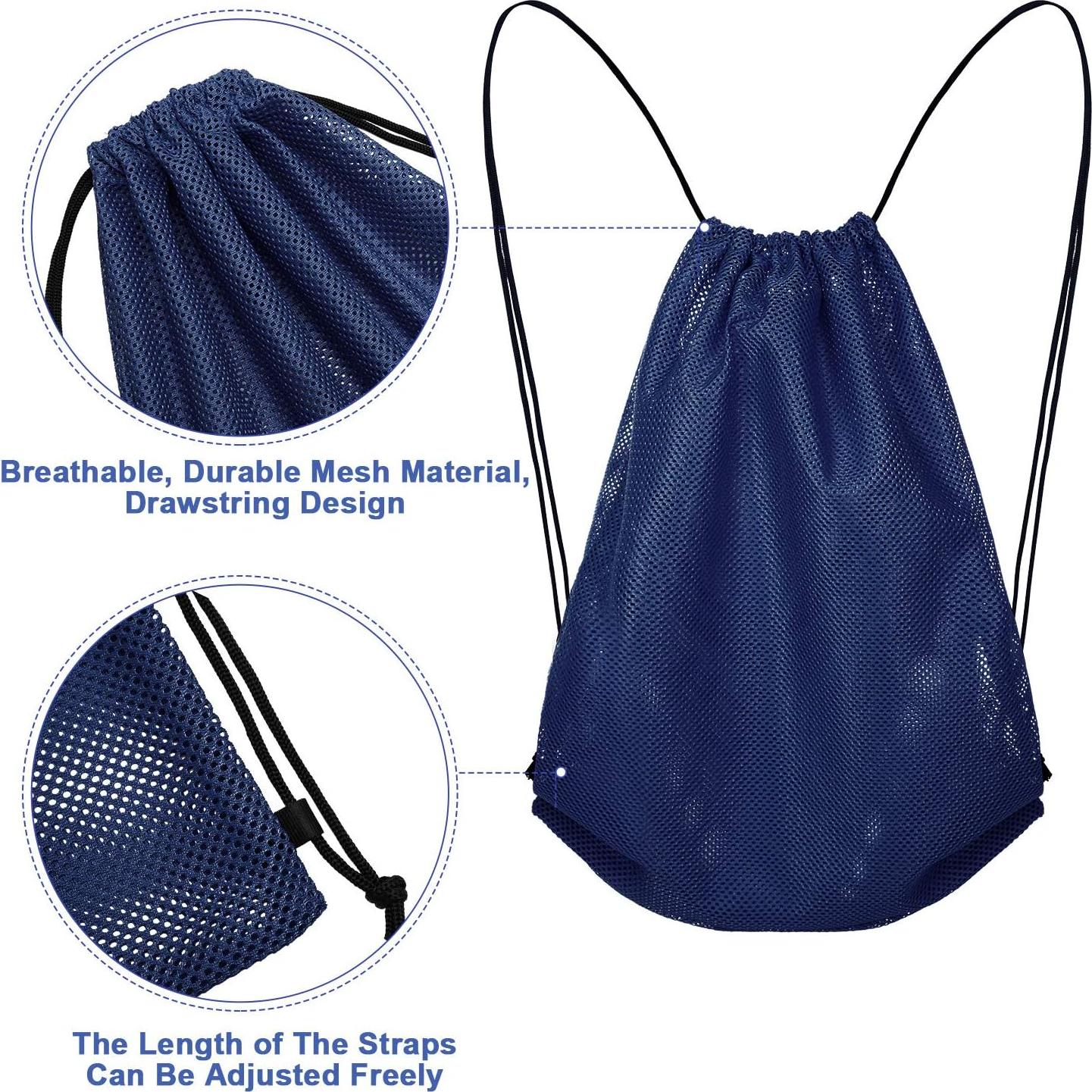 Mochila de Malla Ajustable Unisex para Natación y Gimnasio - Azul Marino