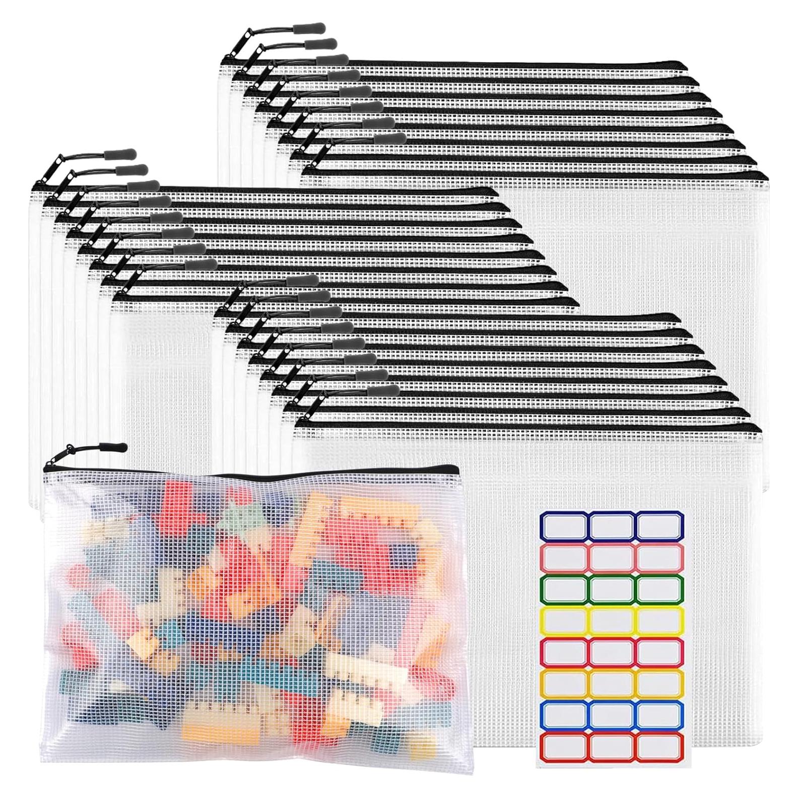 24 Bolsas de Malla con Cremallera YOPCDJ A4 Negros