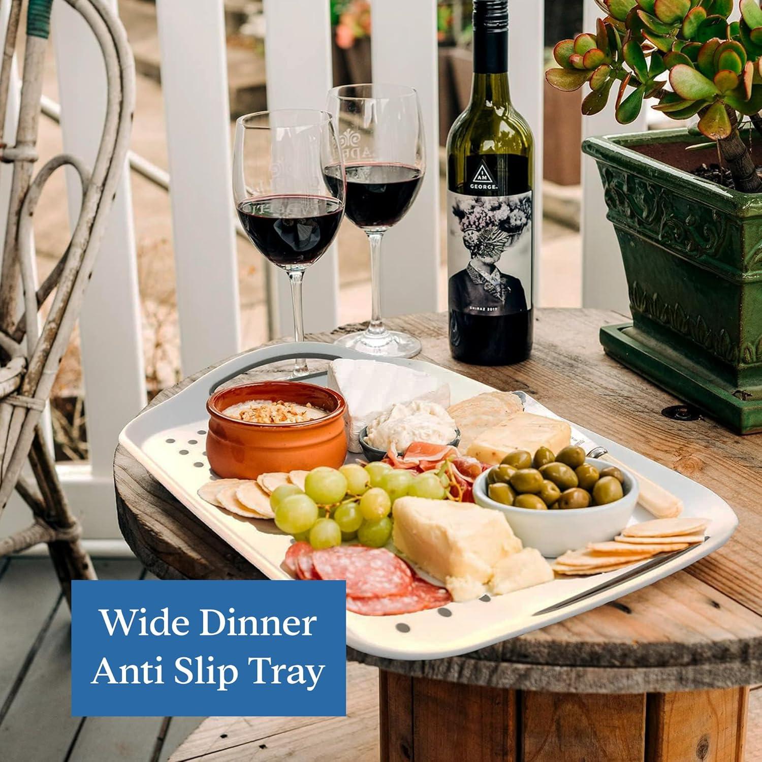 Bandejas de Servicio Antideslizantes Volila - Paquete de 2 - Blancas