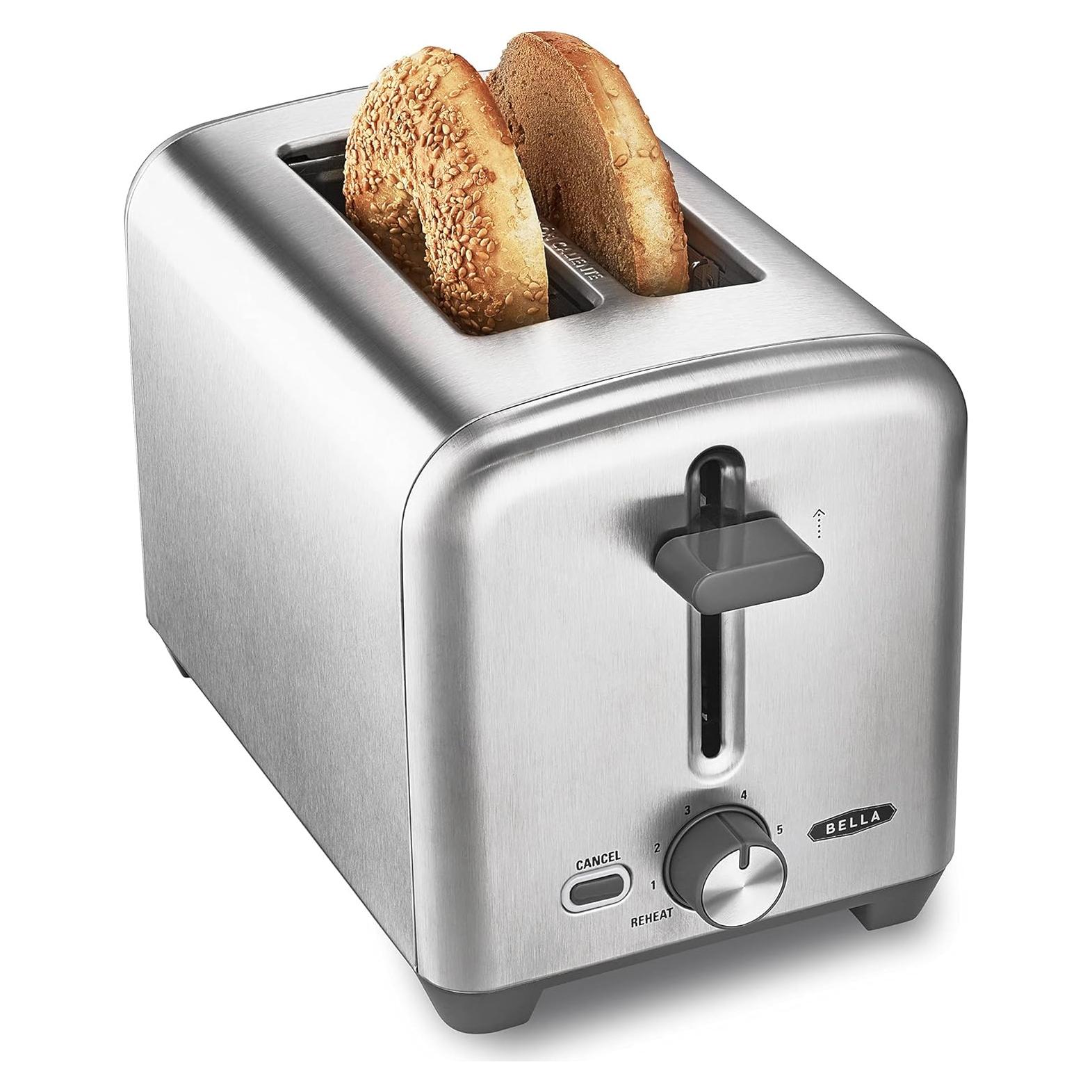 Tostadora Bella de 2 Rebanadas Acero Inoxidable con 6 Niveles