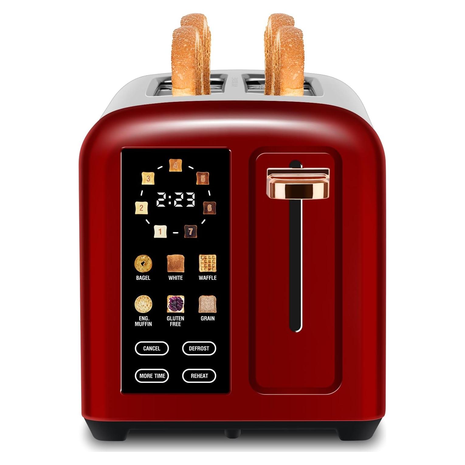 Tostadora SEEDEEM 2 Rebanadas Táctil 1350W Cereza Oscura