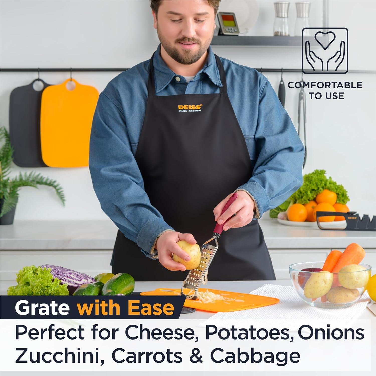 Rallador de Queso Deiss PRO - Acero Inoxidable, Mango Antideslizante