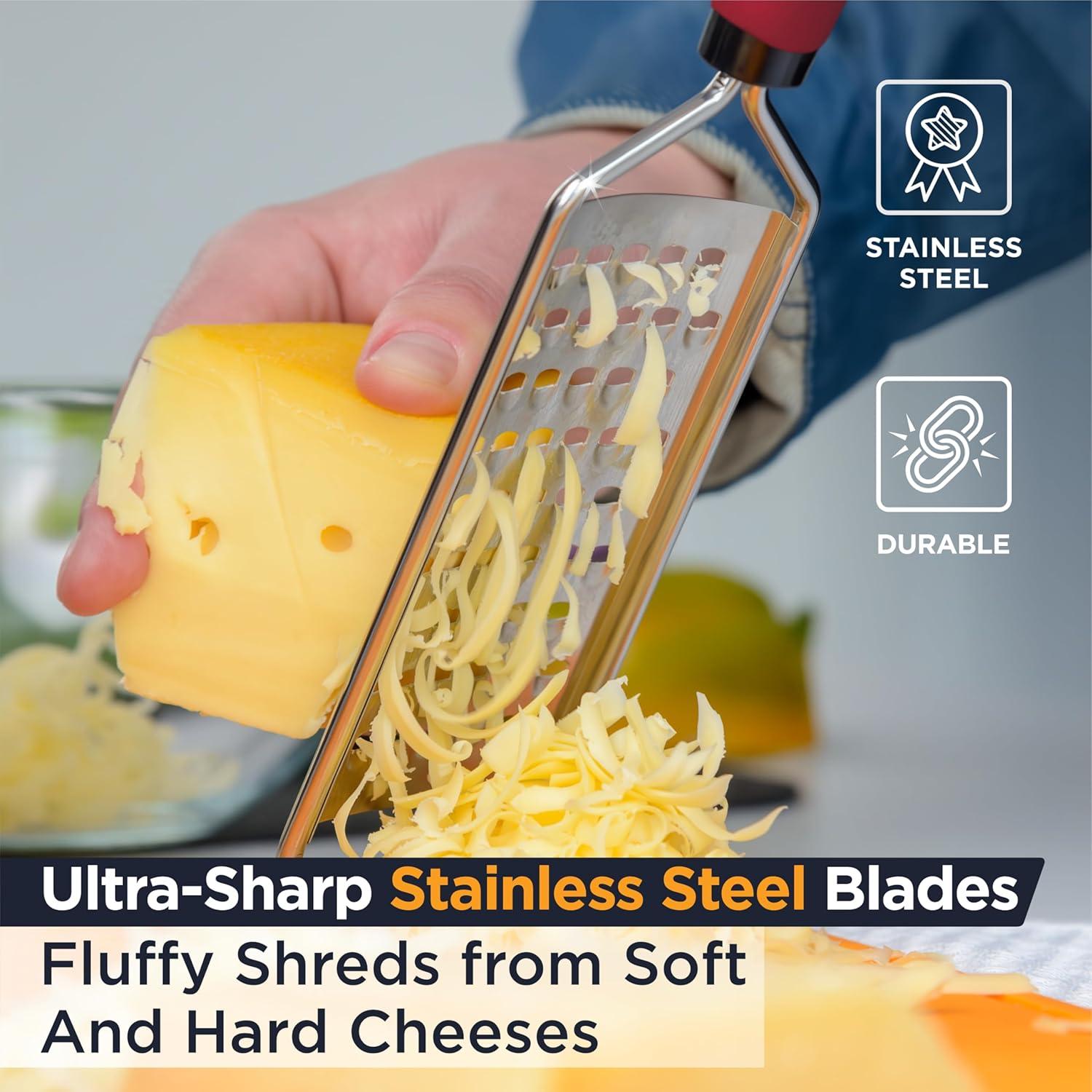 Rallador de Queso Deiss PRO - Acero Inoxidable, Mango Antideslizante