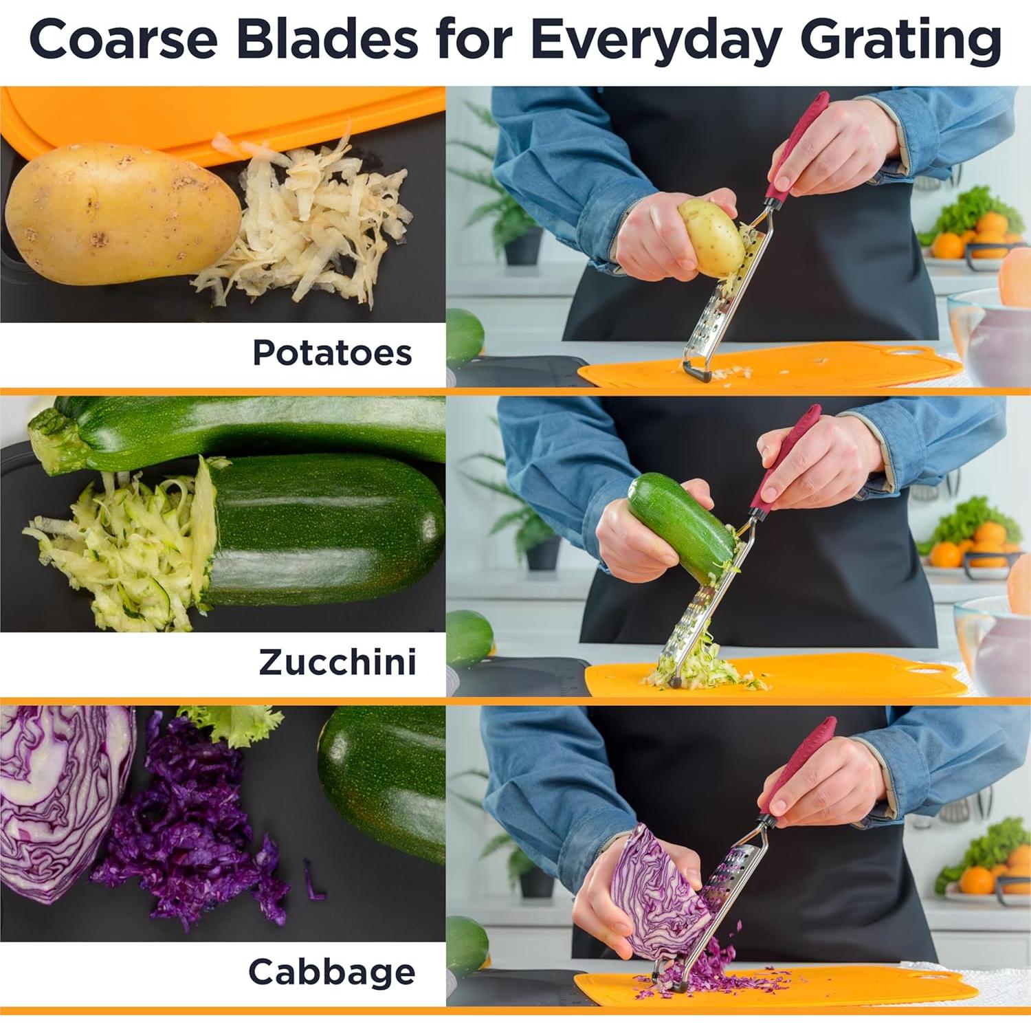 Rallador de Queso Deiss PRO - Acero Inoxidable, Mango Antideslizante