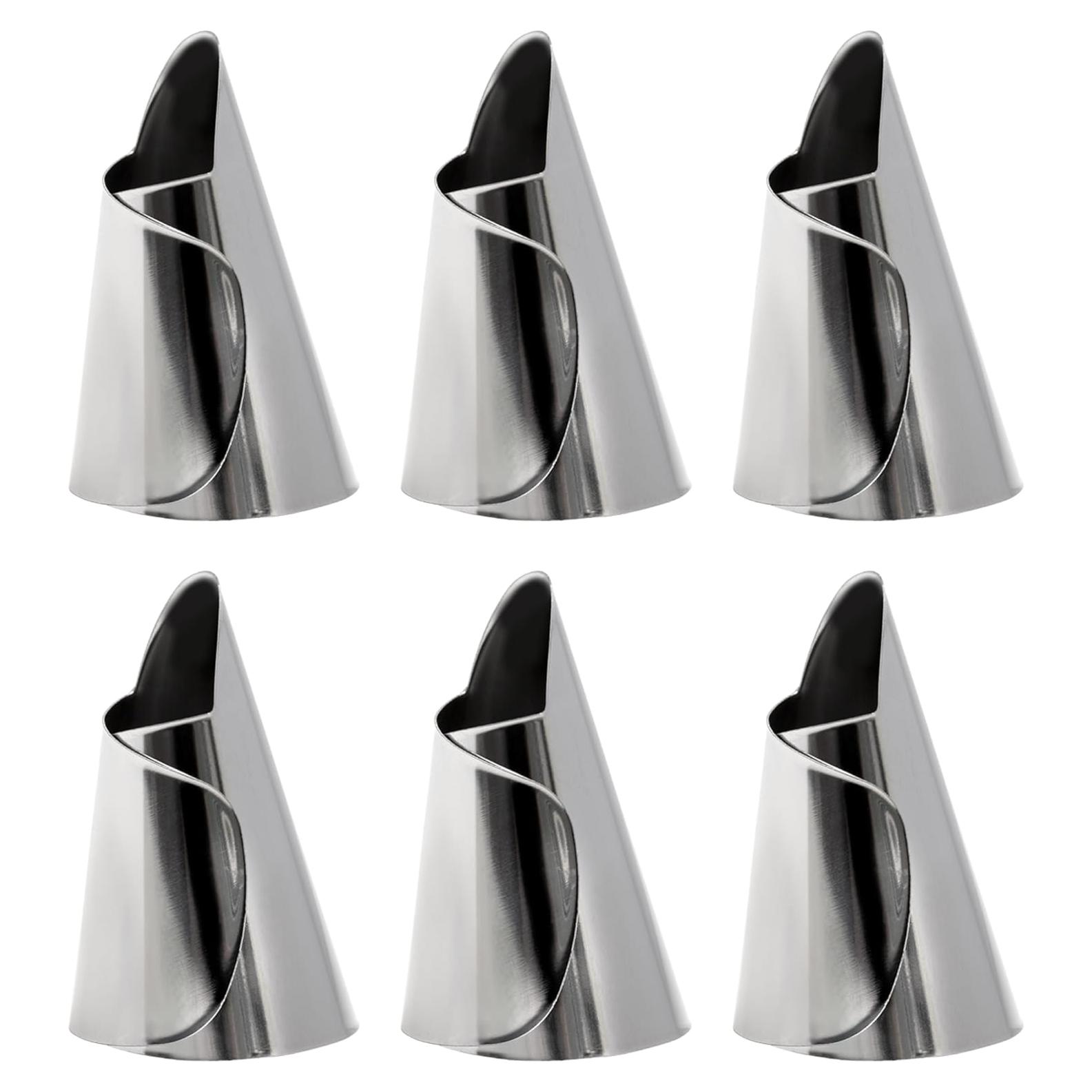 Protectores de Dedos de Acero Inoxidable GWOZI - 6 Pcs Ajustables