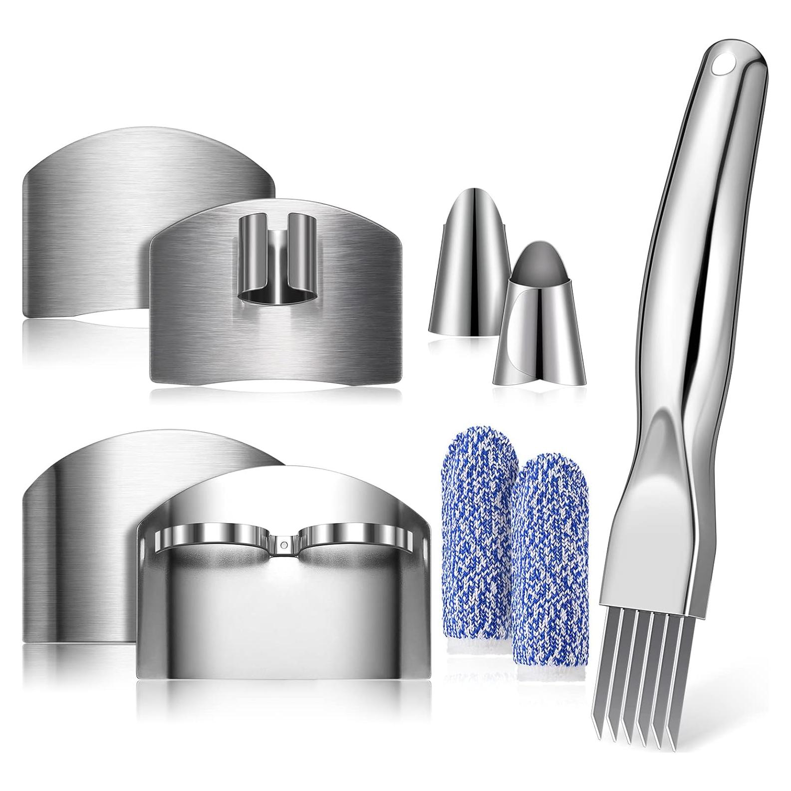 Juego de 9 Piezas de Protectores de Dedos Romooa Acero Inoxidable