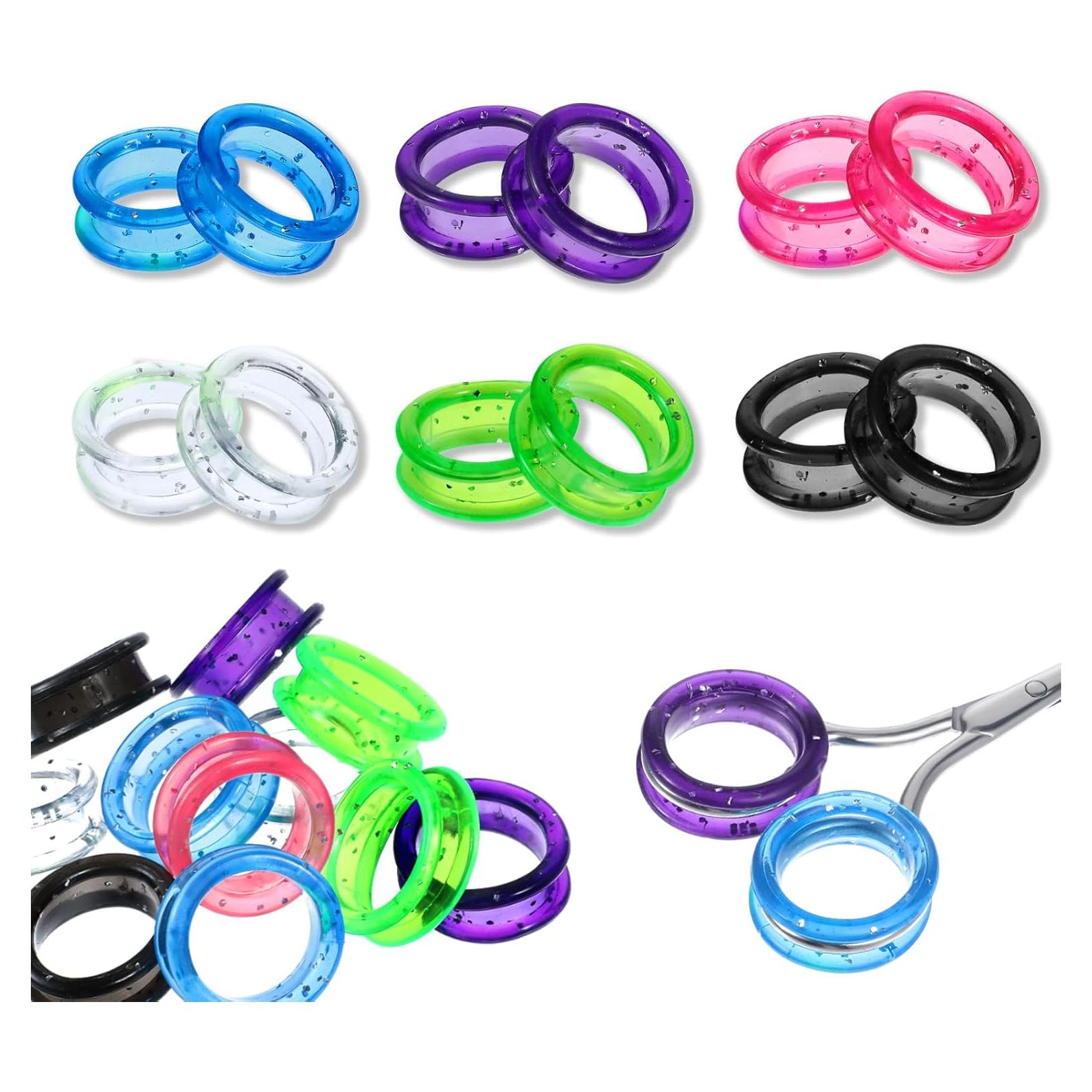 12 Anillos de Silicona para Tijeras JJUNW - Protección Pulgar