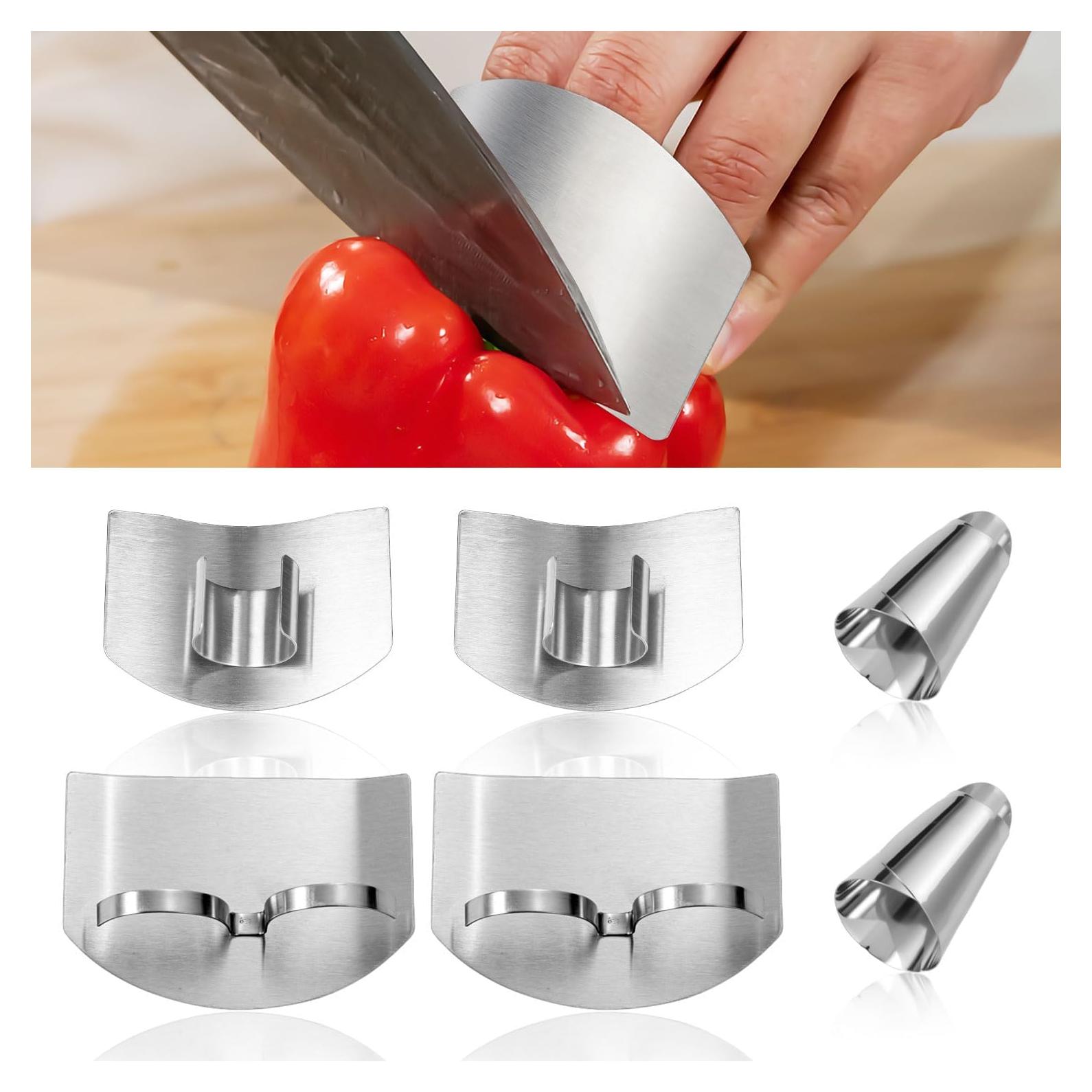 4 Protectores de Dedos y 2 Protectores de Uñas Acero Inoxidable