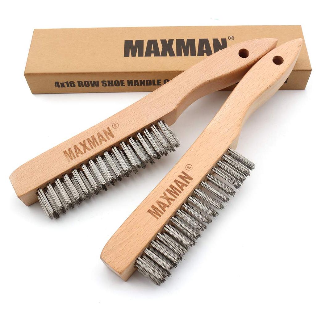 Cepillos de Alambre Inoxidable MAXMAN 2Pcs 25.4 cm para Óxido